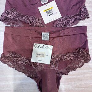 New with Tags - Mauve Calvin Klein Seamless Satin Hipster Short (2) - Size M